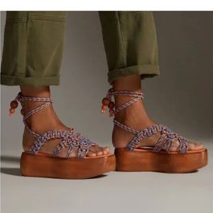 NIB The Odells Braided Platform Sandals